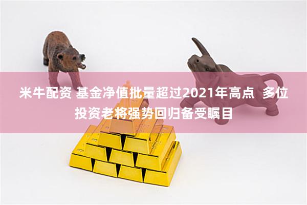 米牛配资 基金净值批量超过2021年高点  多位投资老将强势回归备受瞩目